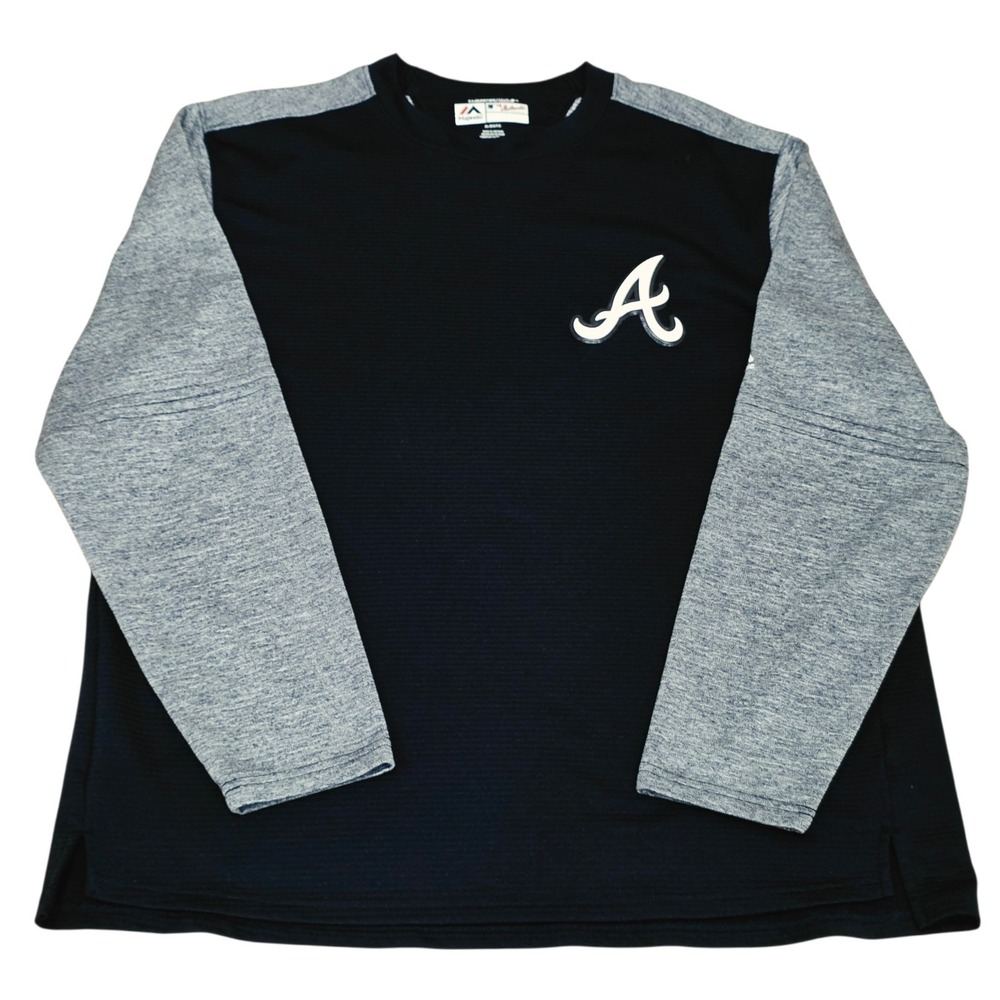Majestic Atlanta Braves ThermaBase Pullover XL MLB Authentic Collection Blue
